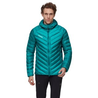 Mammut Winter Down Jacket Broad Peak Insulated Hooded (warm thanks to down filling) 2025 teal blue men's