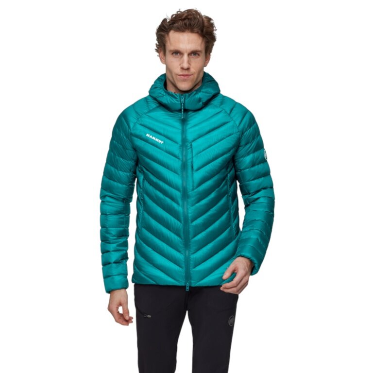 Mammut Winter Down Jacket Broad Peak Insulated Hooded (warm thanks to down filling) 2025 teal blue men's