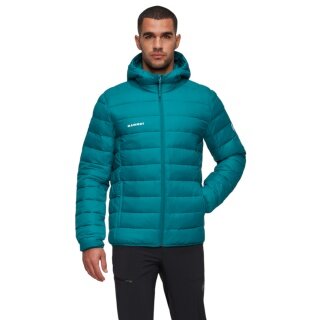 Mammut Crag Insulated Hooded Winter Jacket (warm, lightweight) teal blue men's