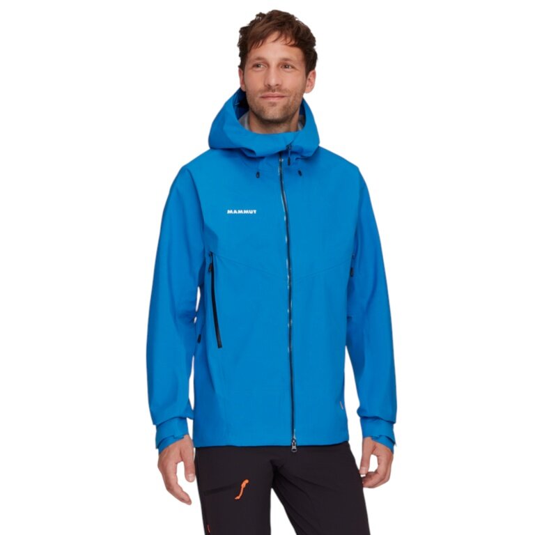 Mammut Crater IV Hardshell Hooded All-Season Hiking Jacket (3-layer, waterproof, durable) blue men's