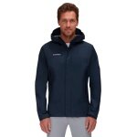 Mammut Hardshell Hiking Jacket Microlayer 2.0 HS Hooded (2.5-layer, breathable) navy blue men's