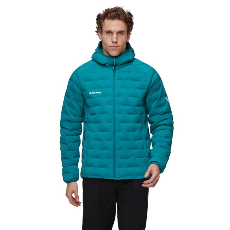 Mammut Insulated Winter Jacket Sander Insulated Hooded (warm thanks to synthetic fibre filling) teal blue men's