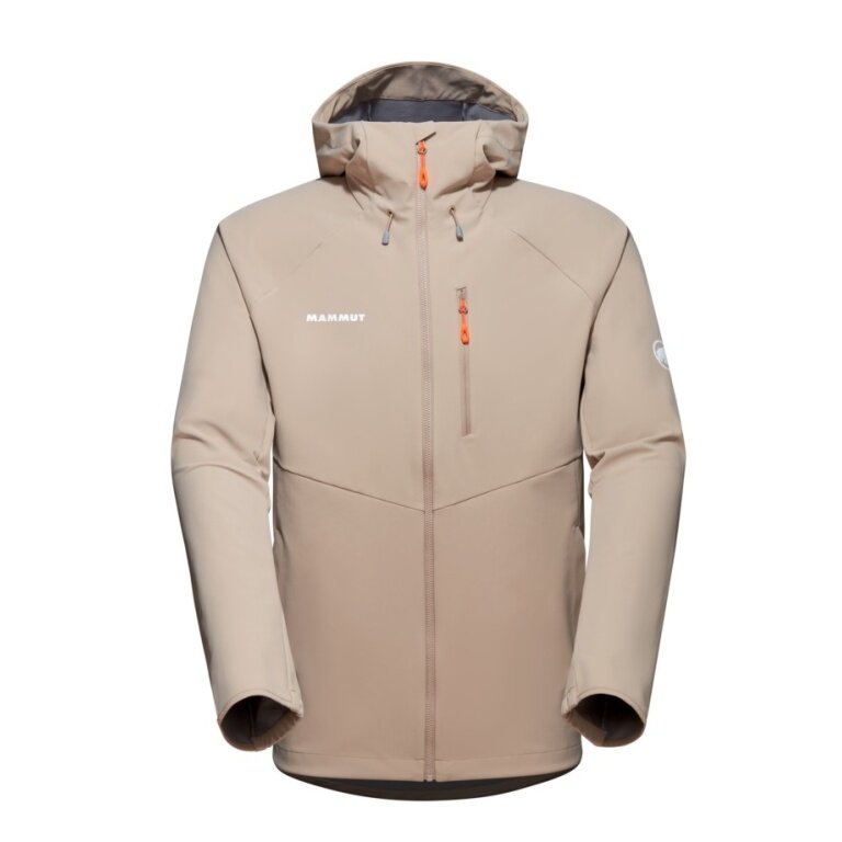 Mammoth All-Season Softshell Jacket Ultimate Comfort SO Hooded (windproof) beige-brown Men