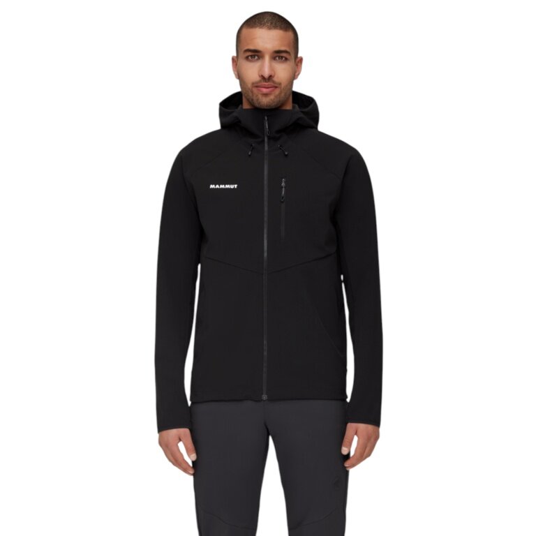 Mammut Softshell Hiking Jacket Ultimate Comfort SO Hooded (4-Way Stretch, Windproof) Black Men's