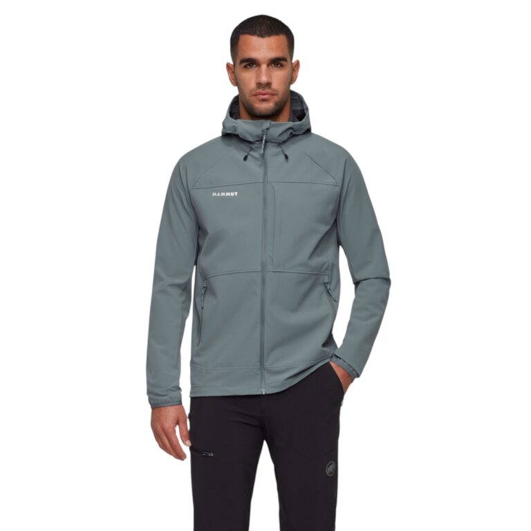Mammut Softshell Hiking Jacket Ultimate Comfort SO Hooded (4-Way Stretch, windproof) grey men's