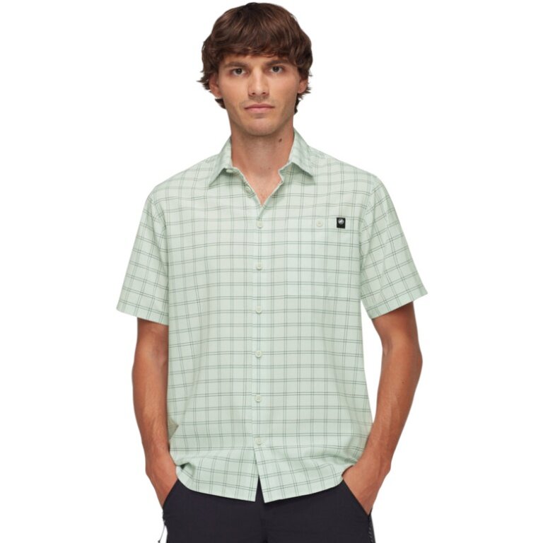 Mammut Lenni Short Sleeve Hiking Shirt 2025 (with Chest Pocket) Light Green Men's
