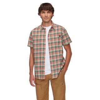 Mammut Trovat Summer Short Sleeve Shirt (Cotton Blend) red/sage green Men's