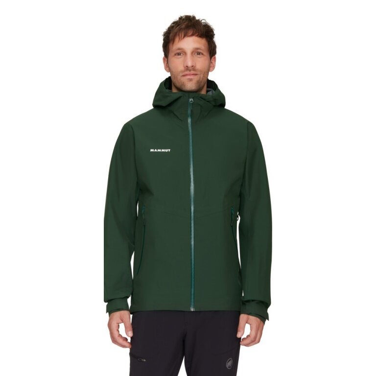 Mammut Hiking Jacket Alto Light Hardshell Hooded (lightweight, waterproof, PFC-free) dark green Men