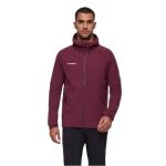 Mammut Softshell Hiking Jacket Ultimate Comfort SO Hooded (4-Way Stretch, Windproof) Burgundy Men's