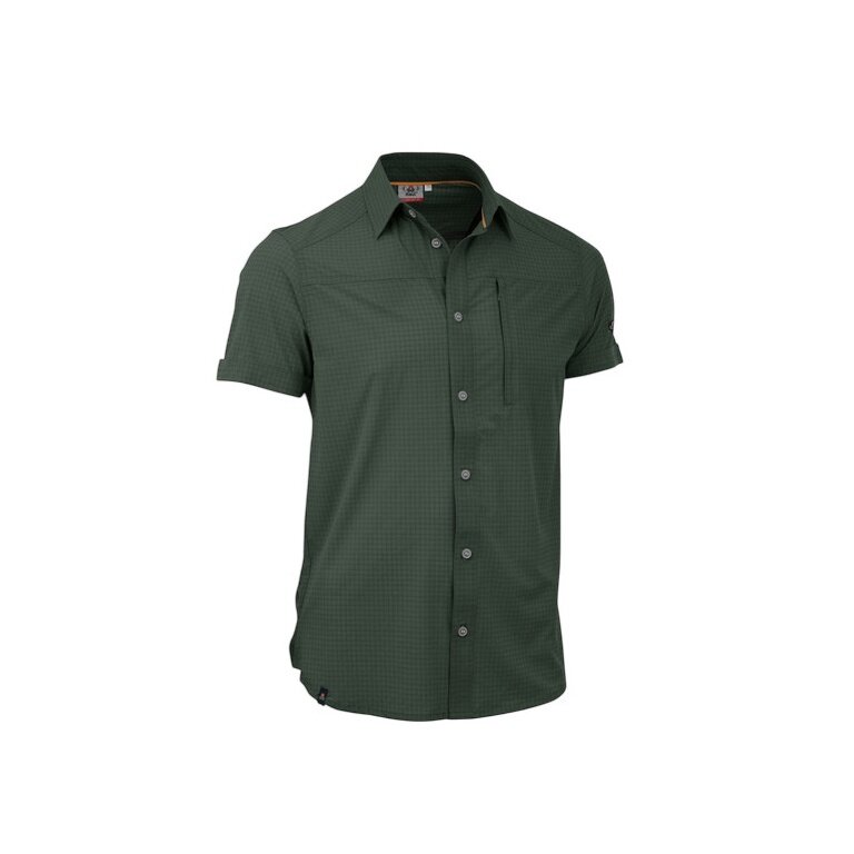 Mouth Short Sleeve Shirt Veniv 4XT (elastic, breathable, sporty cut) dark green men's