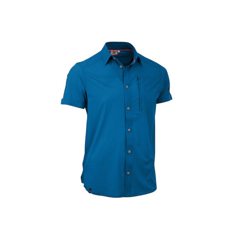 Mouth Short Sleeve Shirt Veniv 4XT (elastic, breathable, sporty cut) blue men's