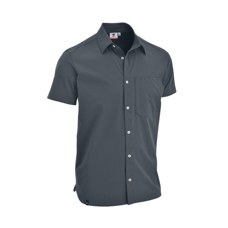 Maul Wander Shirt Irschenberg Fresh Short Sleeve (with Chest Pocket) Dark Grey Men's