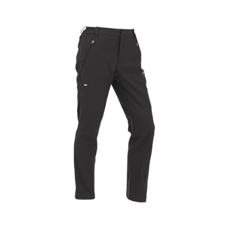 Maul Wander-Trekking Trousers Nebelhorn REC (Softshell Trousers, Elastic, Thermal Insulating) Long Black Men's