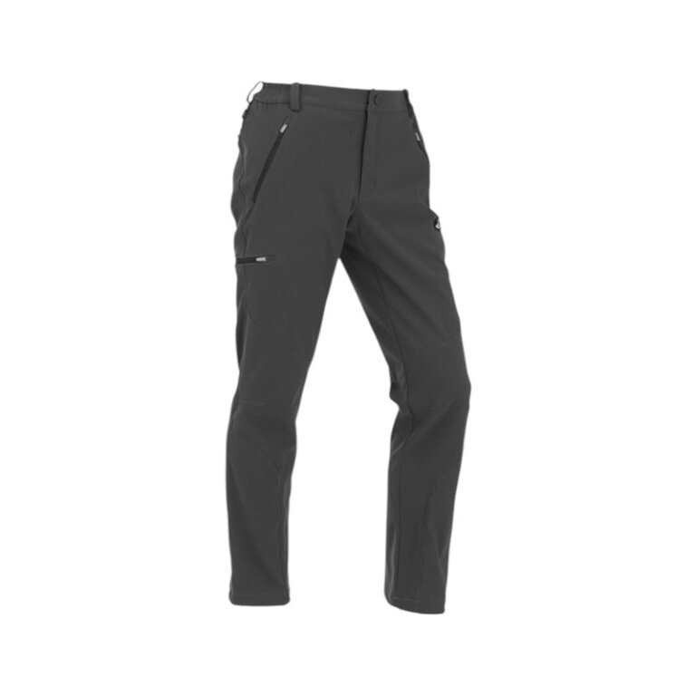 Maul Wander Trekking Trousers Nebelhorn REC (Softshell Trousers, elastic, heat-insulating) long dark grey men's