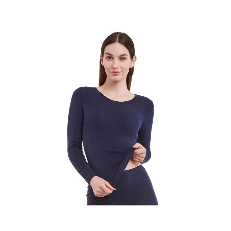 Medima Underwear Long Sleeve Shirt (Angora and Wool) blue Women (Size XL-XXL)