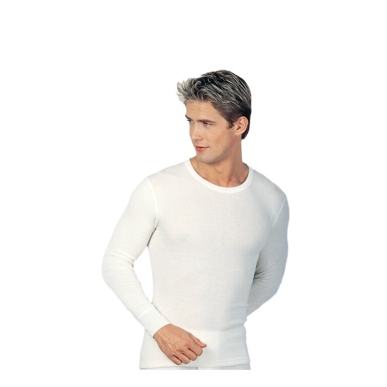 Medima Underwear Long Sleeve Shirt (Angora and Cotton) White Men (Size S-L)