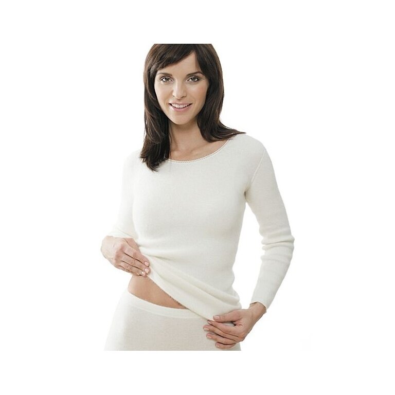 Medima Underwear Long Sleeve Shirt (100% Angora) White Women (Size S-L)