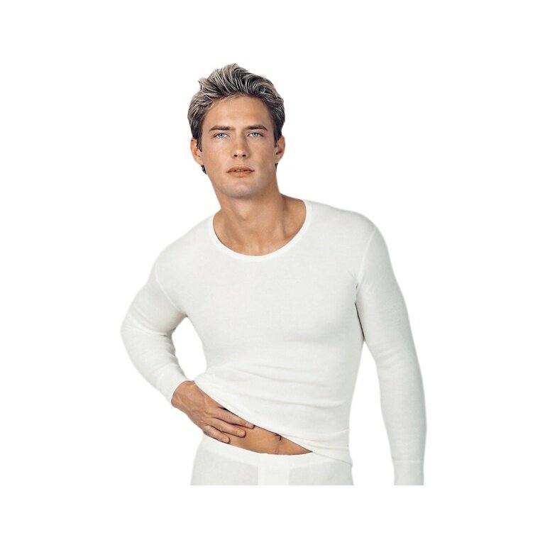 Medima Underwear Long-sleeved Shirt (40% Angora and Cotton) White Men (Size M-L)