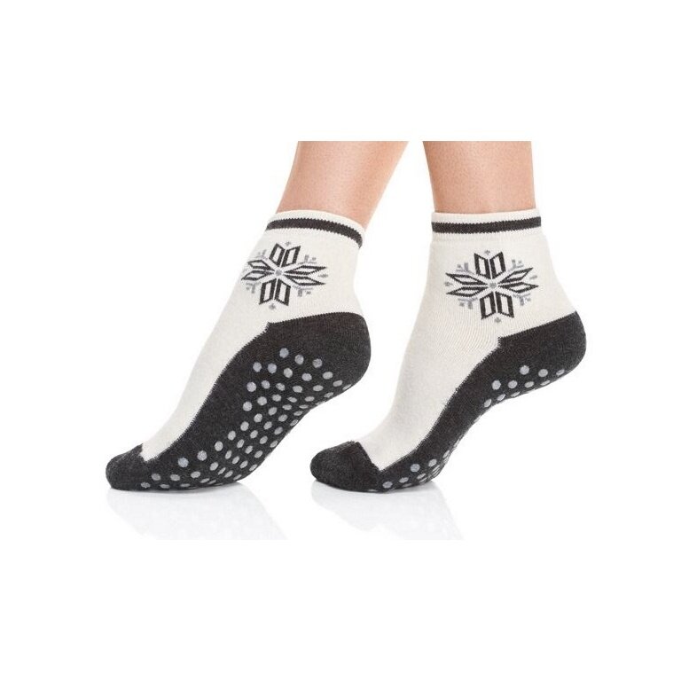Medima Day Sock Überdinger (Wool, Star Design) white/black Women - 1 Pair