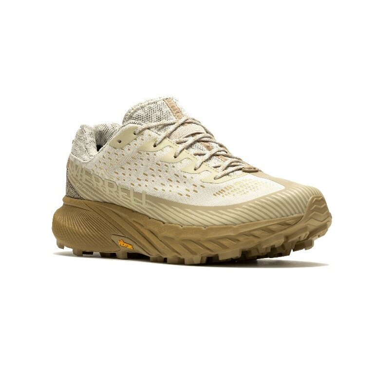 Merrell Trail Running Shoes Agility Peak 5 GTX (waterproof, Rock Plate) oyster white/brown Men