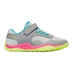 Merrell Minimal Running Shoes Trail Glove 7 A/C grey/pink/lime girls