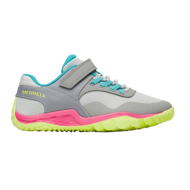Merrell Minimal Running Shoes Trail Glove 7 A/C grey/pink/lime girls