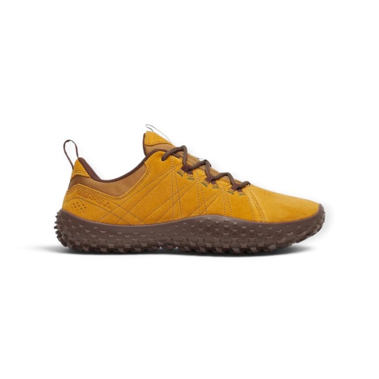 Merrell Minimal Sneakers Wrapt (Barefoot Shoes, Leather) 2026 yellow/brown men's