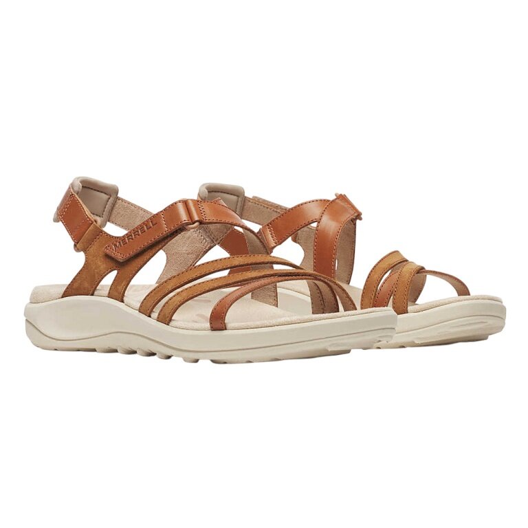 Merrell Harbor Backstrap Sandal (Full Grain Leather) brown/beige ladies