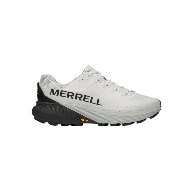 Merrell Trail Running Shoes Agility Peak 5 (comfortable fit, Rock Plate) white/black men's