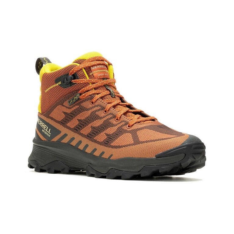 Merrell Speed Eco Mid Waterproof Hiking Shoes (waterproof, breathable) orange/brown men's
