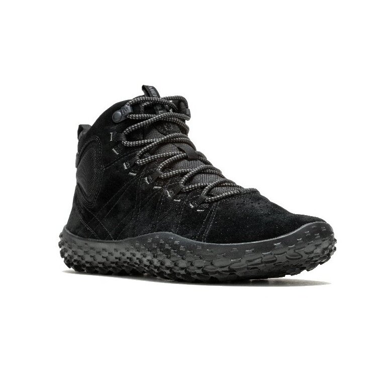 Merrell Sneaker Wrapt Mid WP (Minimal running shoes, leather, waterproof) black men's