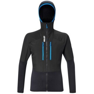 Millet Fleece Jacket Parmelan Hybrid Hoodie (windproof, breathable) black men's