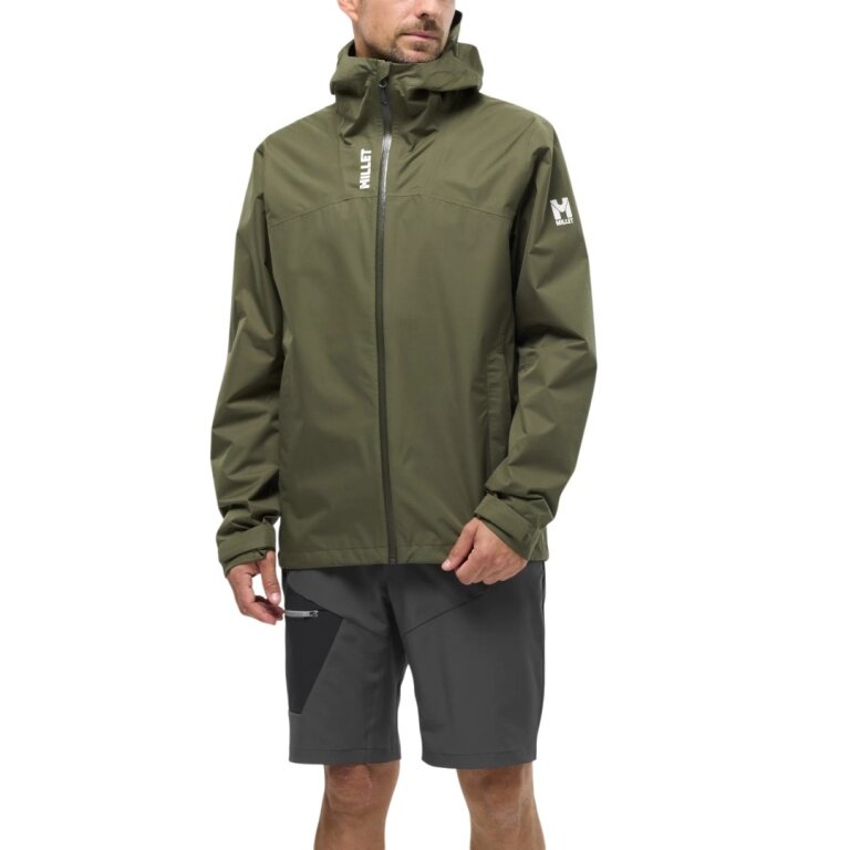 Millet Seneca Rain Jacket 2.5 Layers (waterproof, breathable) dark green men's