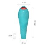 Millet Sleeping Bag Baikal 750 W (2-season sleeping bag, Left) - Zip opening on the left - light blue