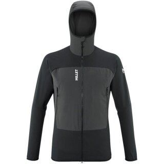 Millet Softshell Jacket Fusion XCS Hoodie (windproof, maximum freedom of movement) black/dark grey men's