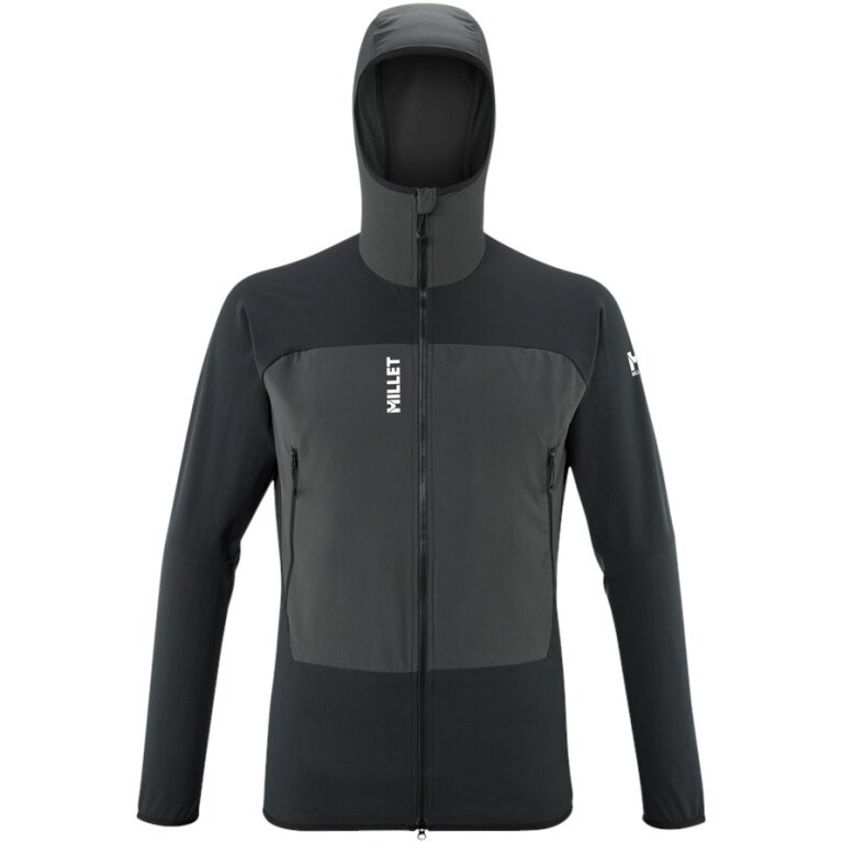 Millet Softshell Jacket Fusion XCS Hoodie (windproof, maximum freedom of movement) black/dark grey men's