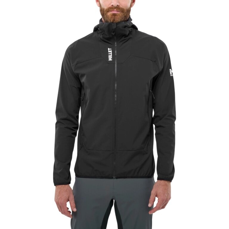 Millet Softshell Jacket Kamet XCS Light Hoodie (breathable, optimal freedom of movement) black men's