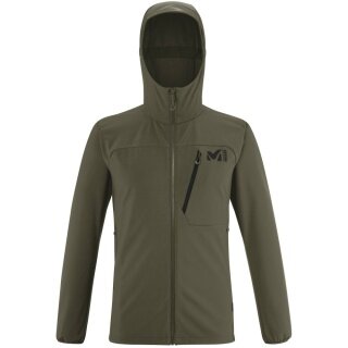 Millet Softshell Jacket Magma Shield Hoodie (comfortable wearing experience) khaki green men's