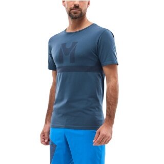 Millet Wander T-shirt Wanaka Seamless (seamless, comfortable fit) denim blue men's