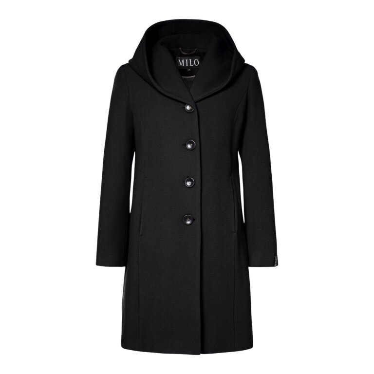 Milo Bella Winter Coat (Wool Blend, with Hood) 2026 Black Ladies