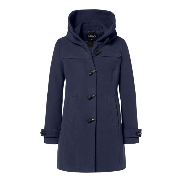 Milo Winter Coat Steffi (Wool Blend, with Hood) Navy Blue Ladies