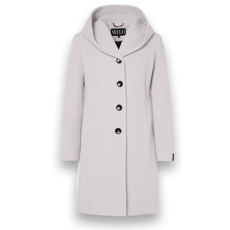 Milo Bella Winter Coat (Wool Blend, with Hood) Stone Grey Ladies