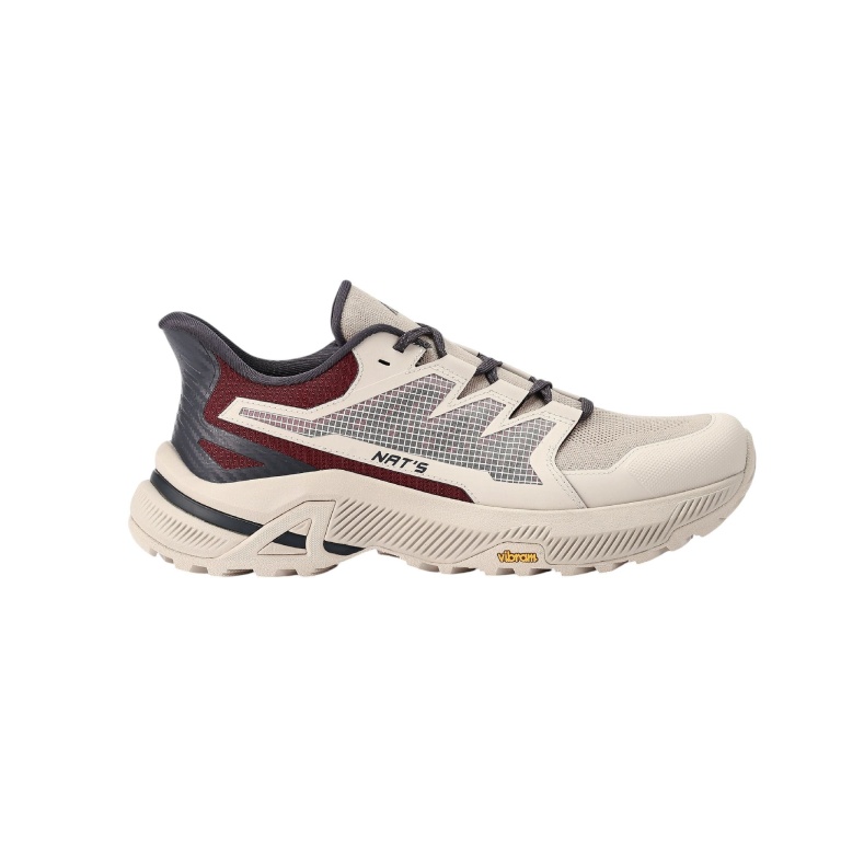 NAT's Trekking Hiking Shoes Lavaredo V (Fast-Hiking) beige/wine red Men's