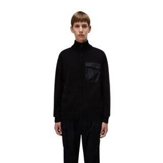 Napapijri Berti Full-Zip Jumper (Cotton, Chest Pocket) Black Men's