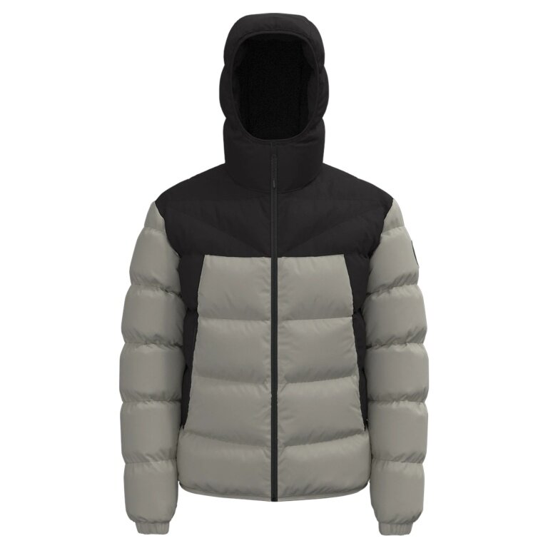 Napapijri Winter Quilted Jacket Molveno with Hood (Thermofibre™ Insulation) grey/black Men's