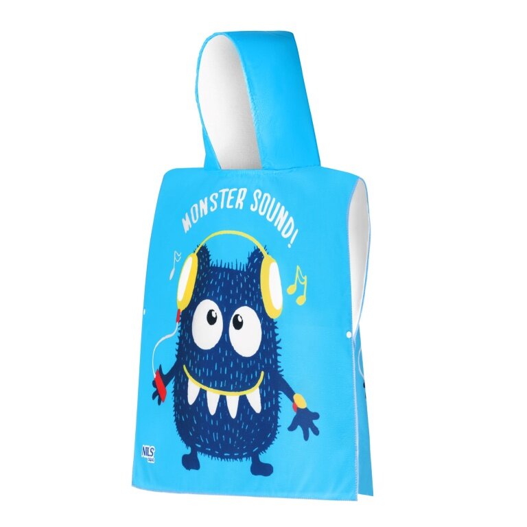 Nils Aqua Towel Poncho with Hood NAR20 Monster (Microfiber, 60x85cm) blue