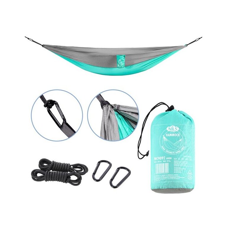 Nils Camp Hammock NC9092 Tourism (compact, easy to hang) aqua blue 290x140cm