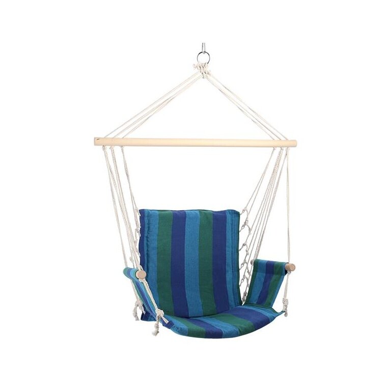 Nils Camp Hanging Chair NC3102 (Wooden Beams, TC Material, max. User Weight 120kg) Blue 46x90cm