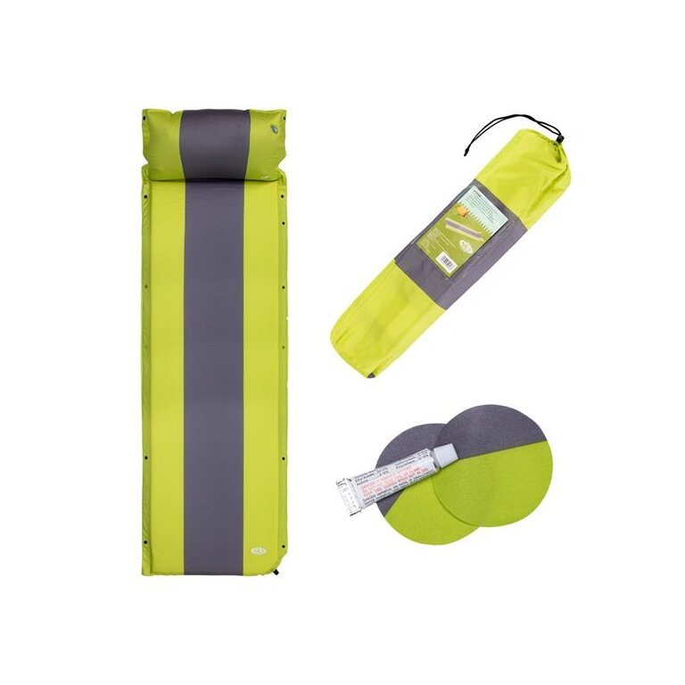 Nils Camp Sleeping Mat NC4349 (self-inflating, pillow) green/grey 193x58x5cm