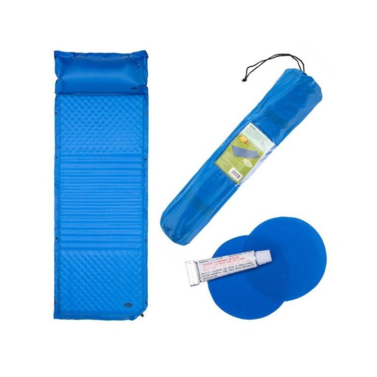 Nils Camp Sleeping Mat NC4001 (self-inflating, pillow) blue 190x63x38cm